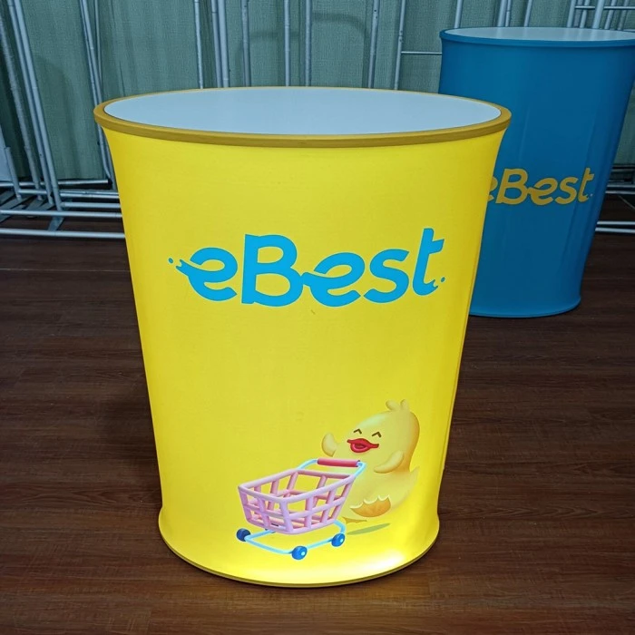 LED erakusmahai altxagarria biribila